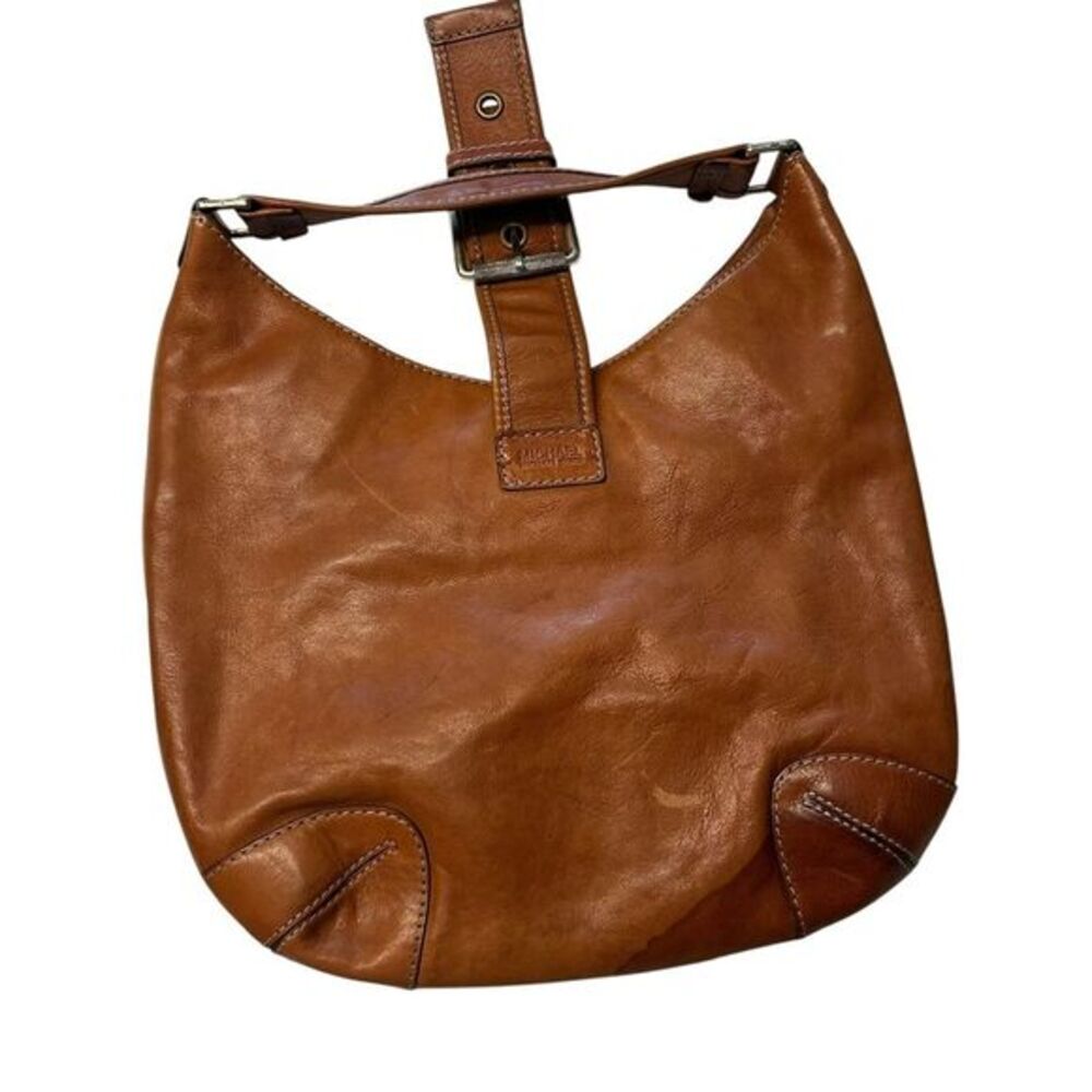 Y2K Michael Kors Buckle Hobo Shoulder Bag Cognac Brown Slouchy Western Country - Picture 5 of 11